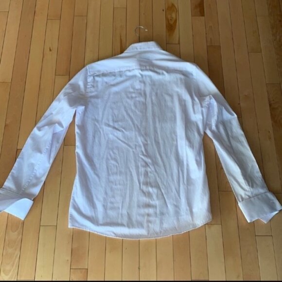 frank Siverro white slim fit button down dress shirt size Large - Picture 5 of 9